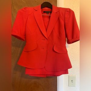 Red Anne Klein Petite Skirt Suit